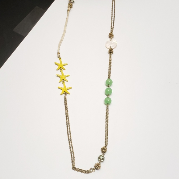 J Crew Summer Time Ocean Theme Jade Starfish Necklace - Picture 6 of 14